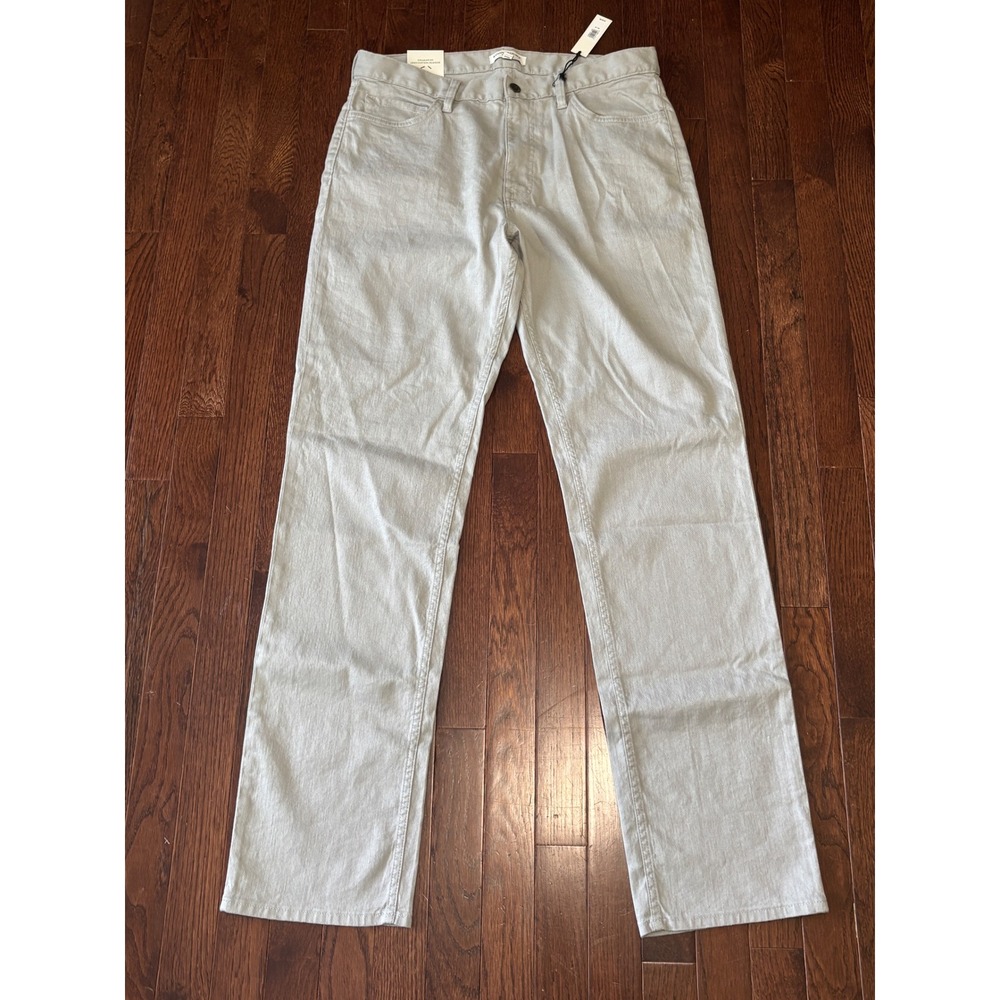NWT Banana Republic Linen Cotton Traveler Pants Straight Fit Gray 33x34